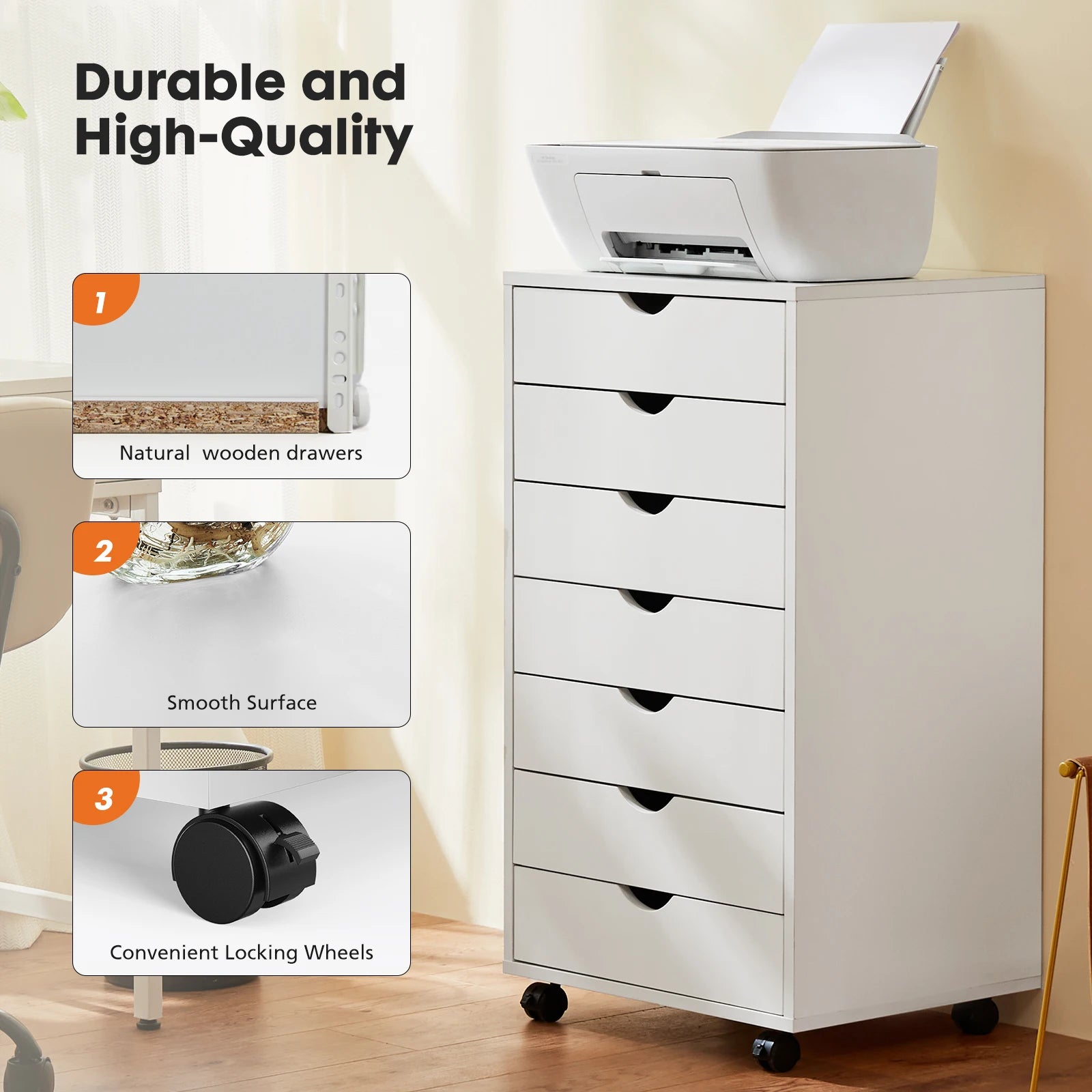 7 Drawer Storge Chest With Wheels