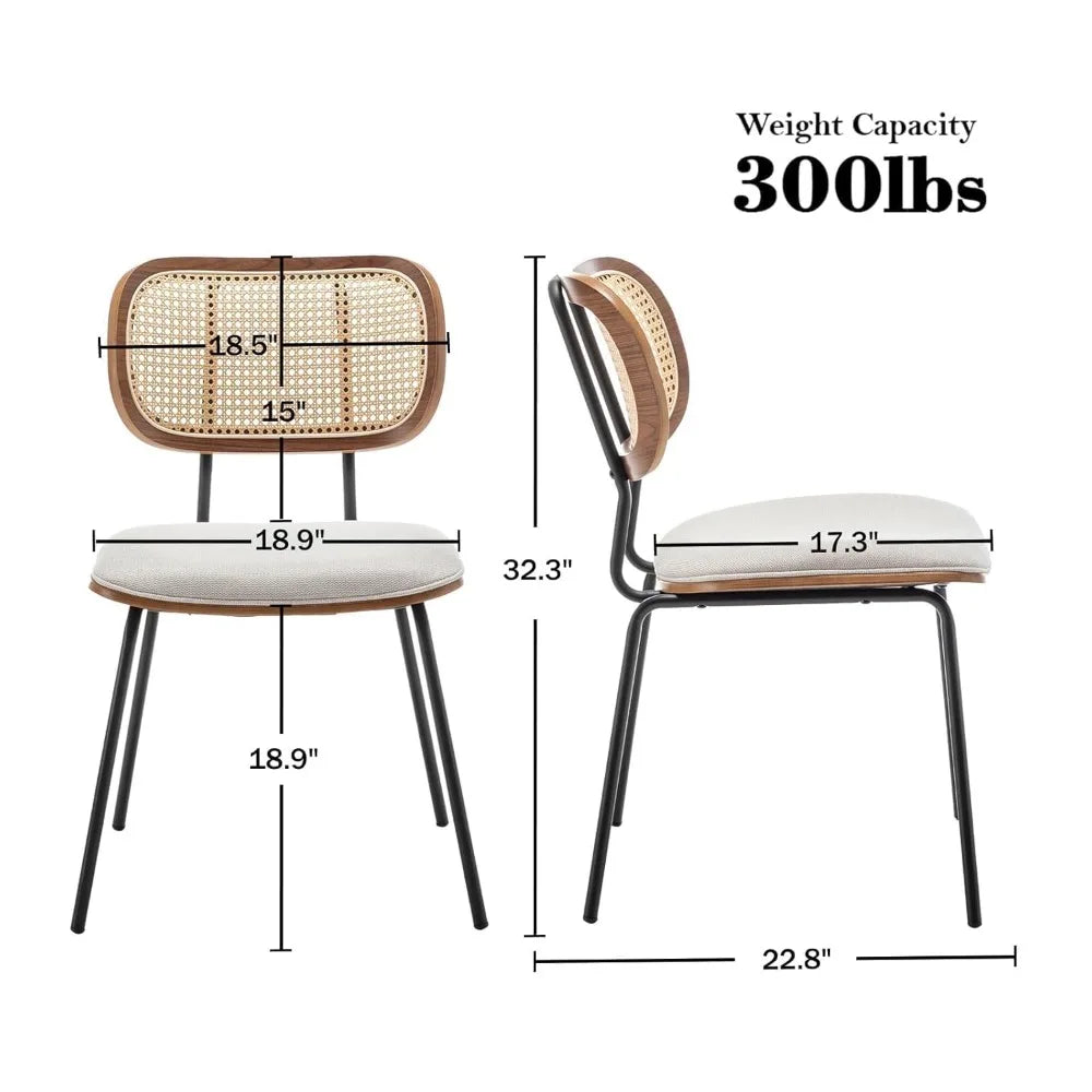 4 Rattan MCM w/Cane back