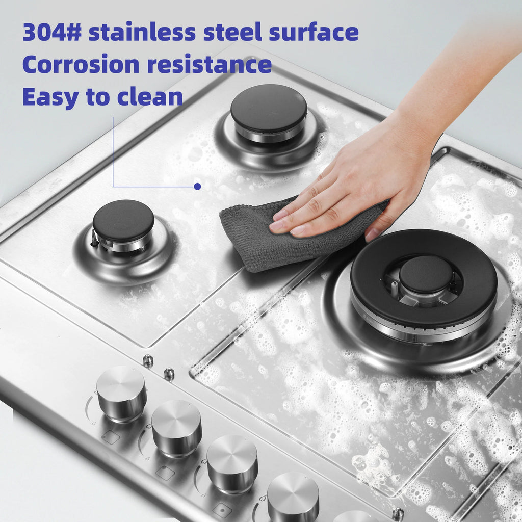 30" Built-in Stainless Gas Cooktop 5 Burners