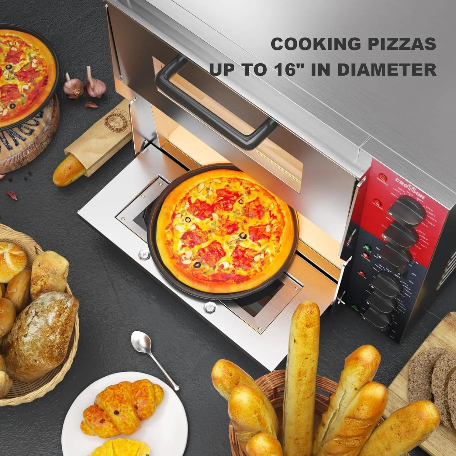 Commercial 16' Electric Pizza Oven Dual Deck