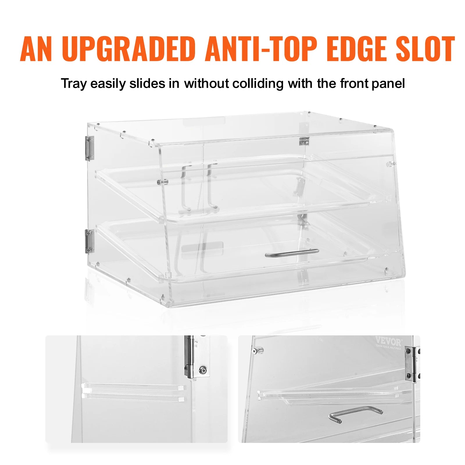2 Tray Clear Pastry Display Case Acrylic Commercial