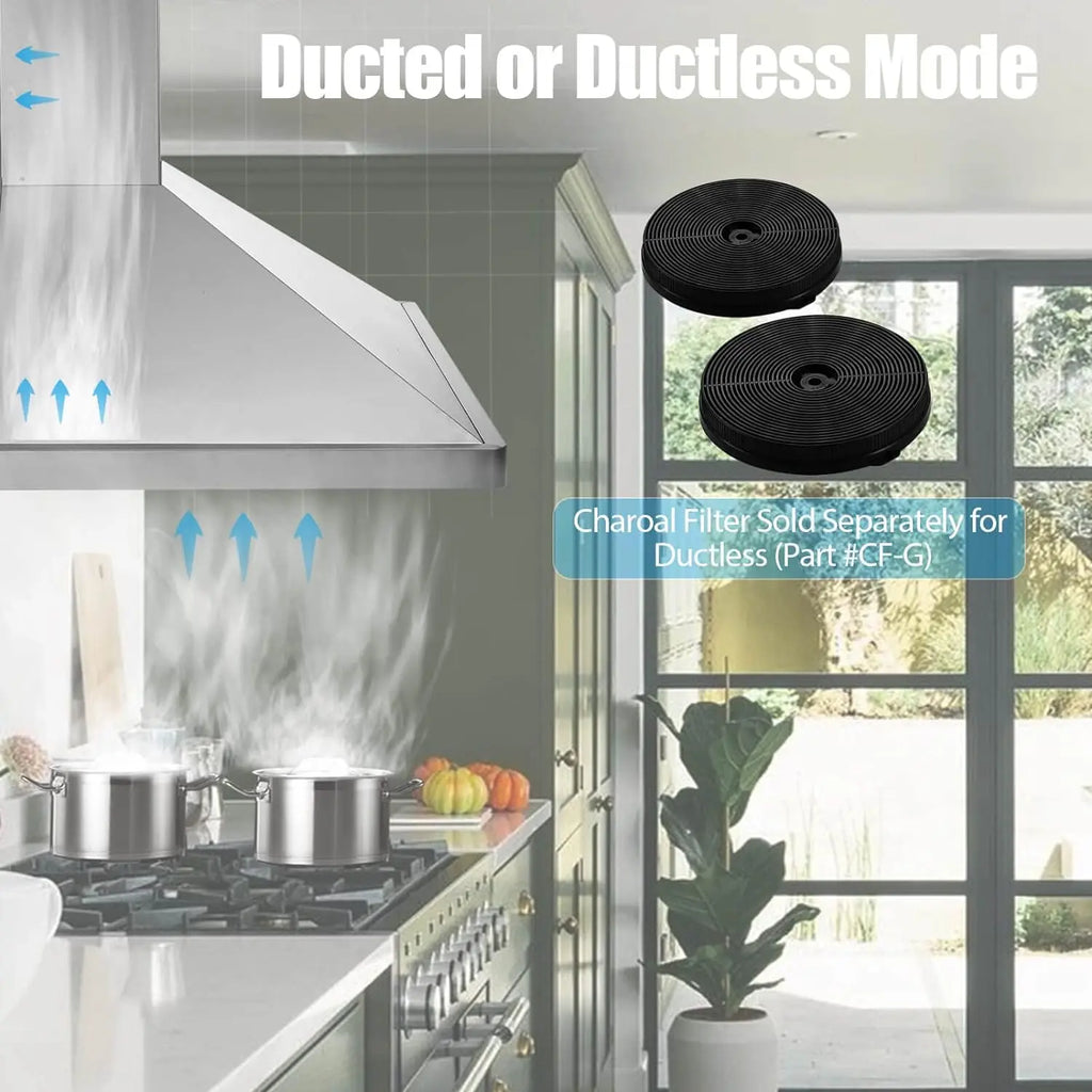 36" 700CFM Wall Mount Ducted/Ductless Stainless