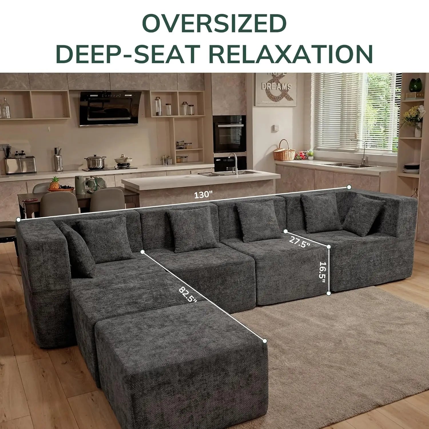 Modular Sectional 130'' 4 Seater