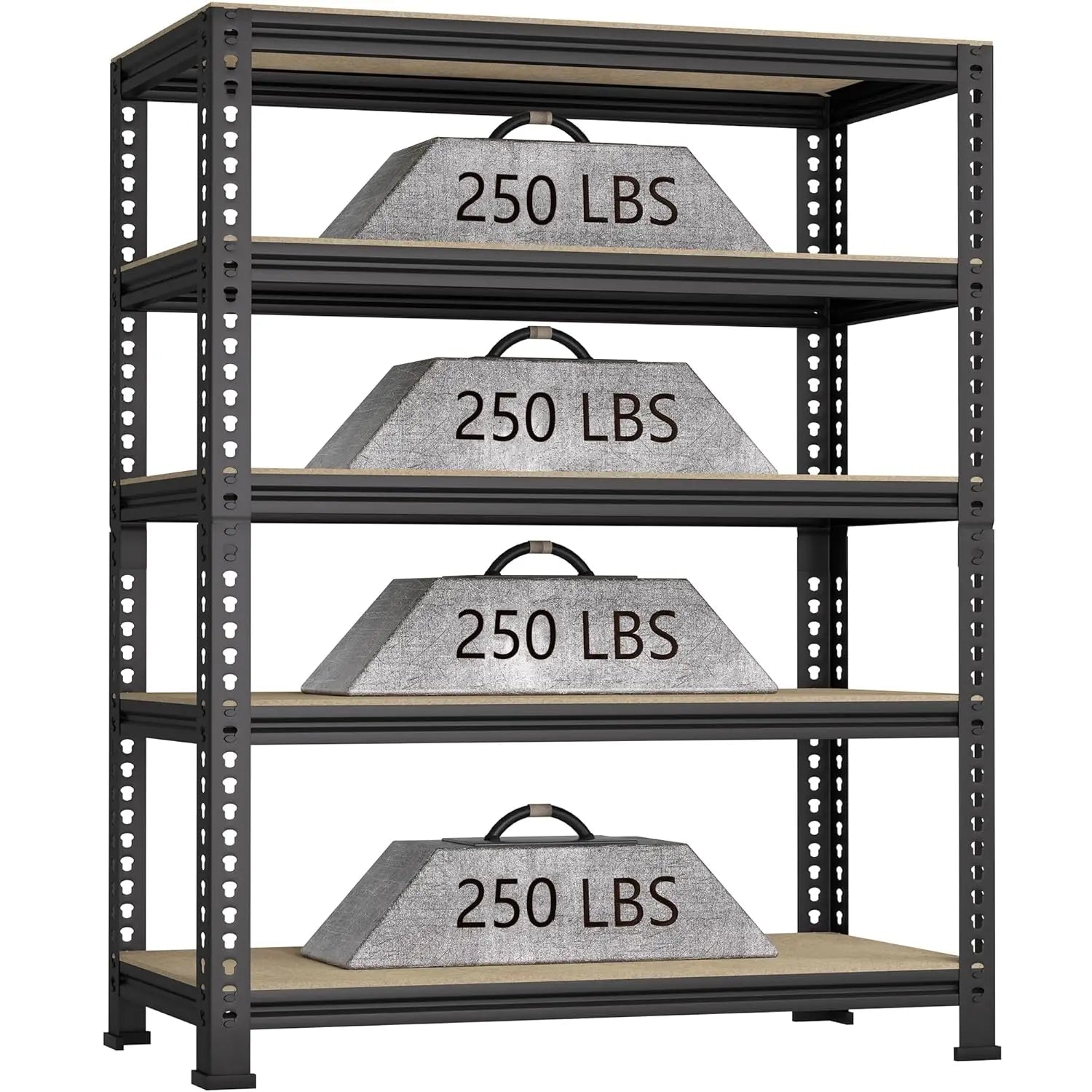 48" W Metal Garage Shelving 5-Tier