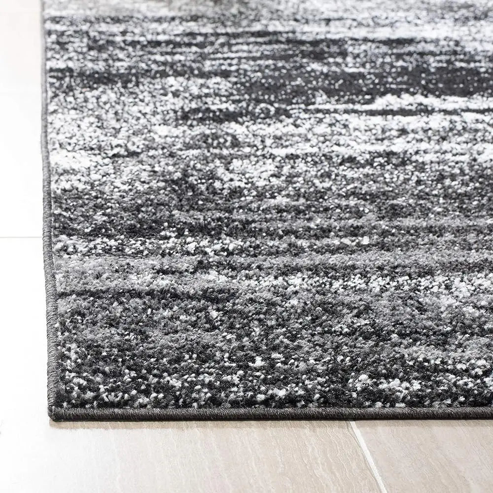8X10 Silver/Black Modern Abstract