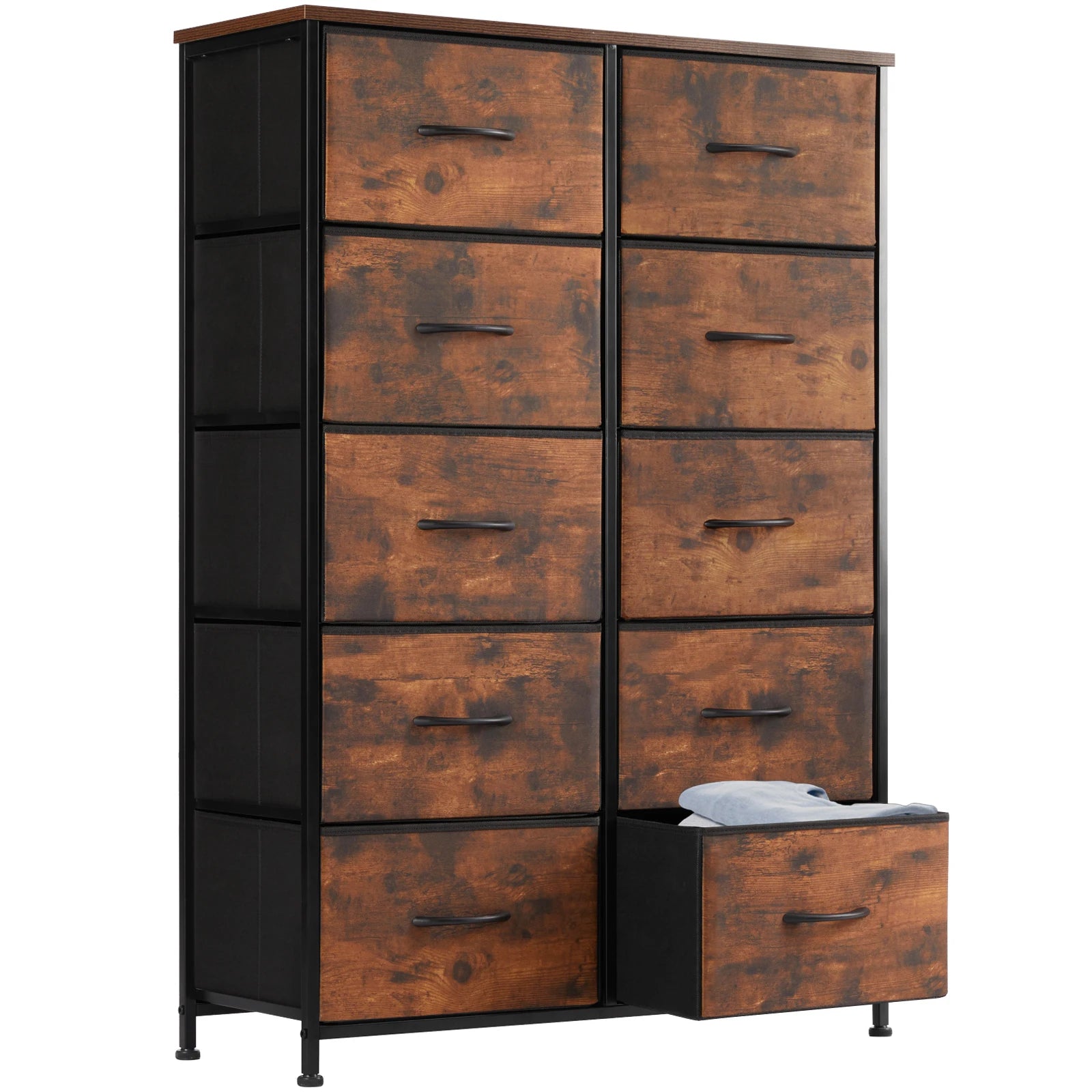 10 Fabric Drawer Steel Frame Dresser