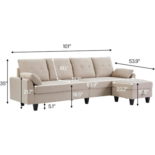 101" L-Shaped Modular Sectional