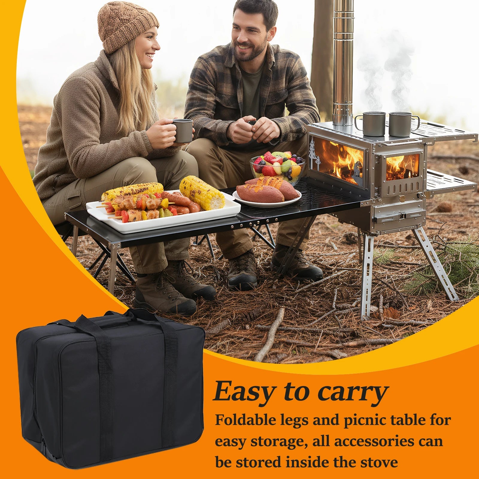 Portable Stove Oven/Camping Table/ Chimney