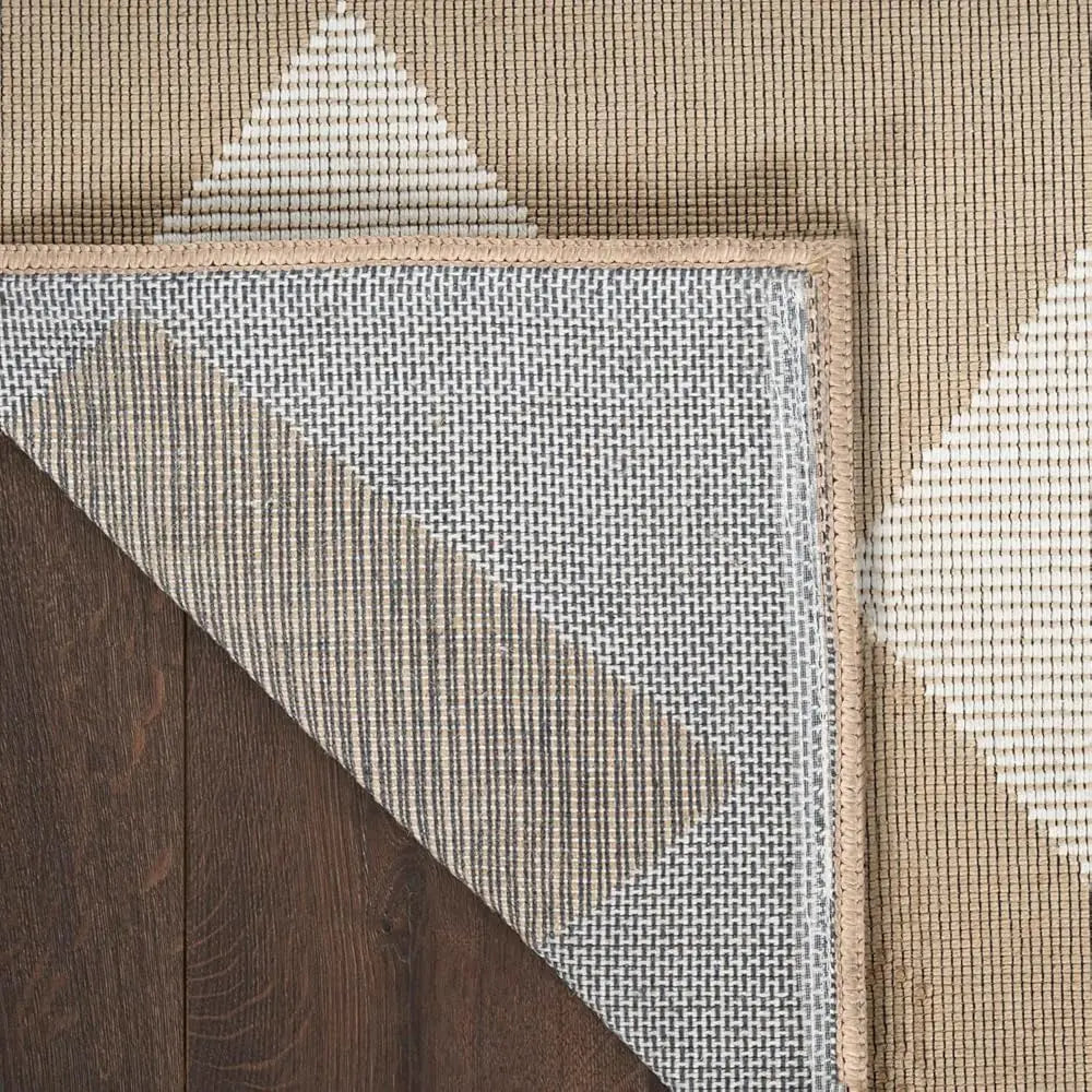 Washable Jute Geometric Natural Ivory 5'3"" X 7'3""