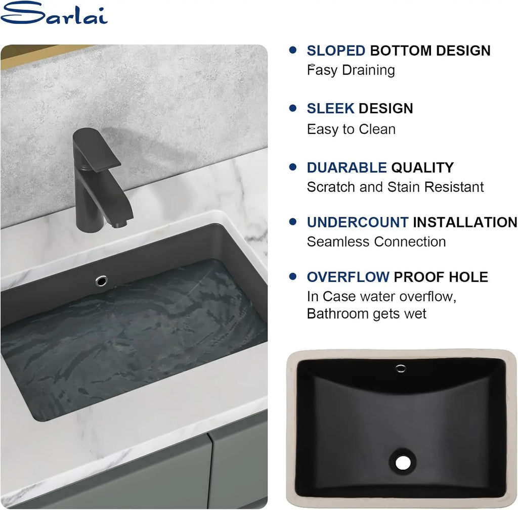 Modern Ceramic Undermount Sink 21x15