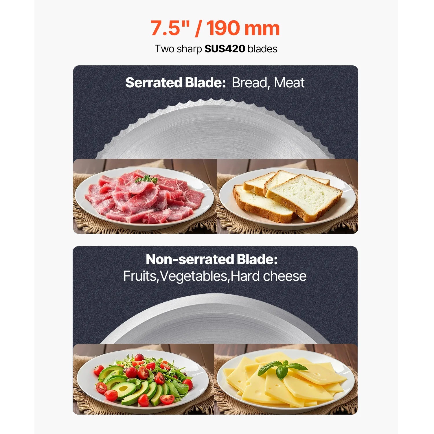 Meat Slicer Electric Deli Food Meat Slicer