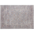 4x6 Washable Traditional Flowers Grey/Brown
