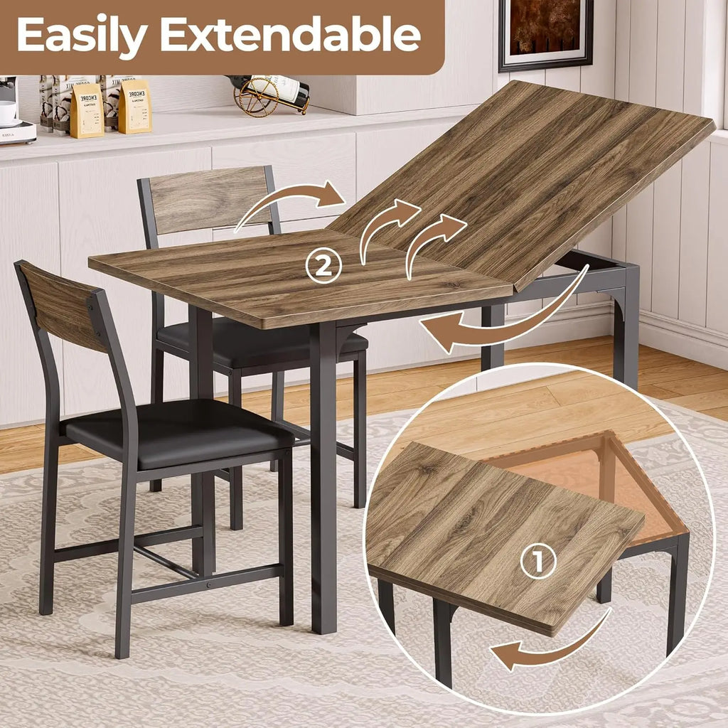 Extendable Set for 4 w/Upholstered Chairs