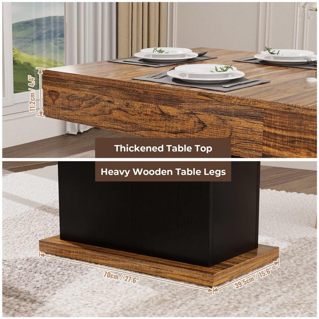55" LED w/2 Drawers Wood Pedestal Base for 4-6