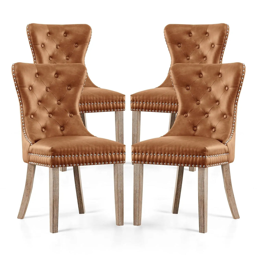 4, Faux Leather Parsons High-End Tufted