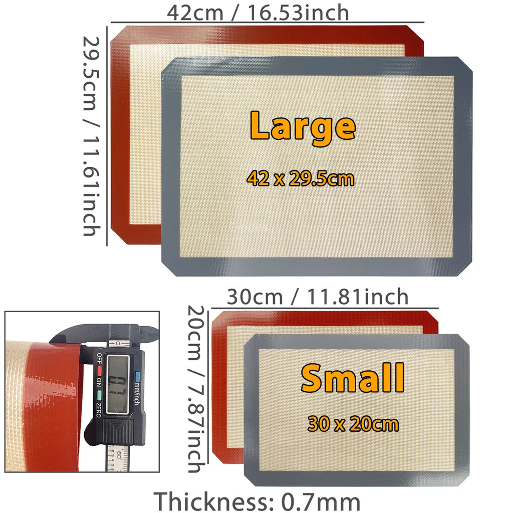 1PC, 2PCS Silicone Baking Mats for Oven 30/42cm