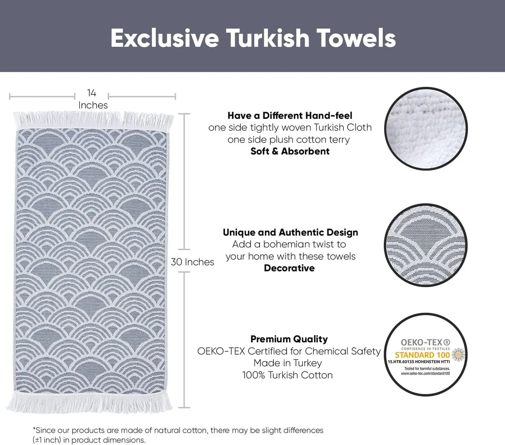 2 100% Cotton Turkish Hand Towels