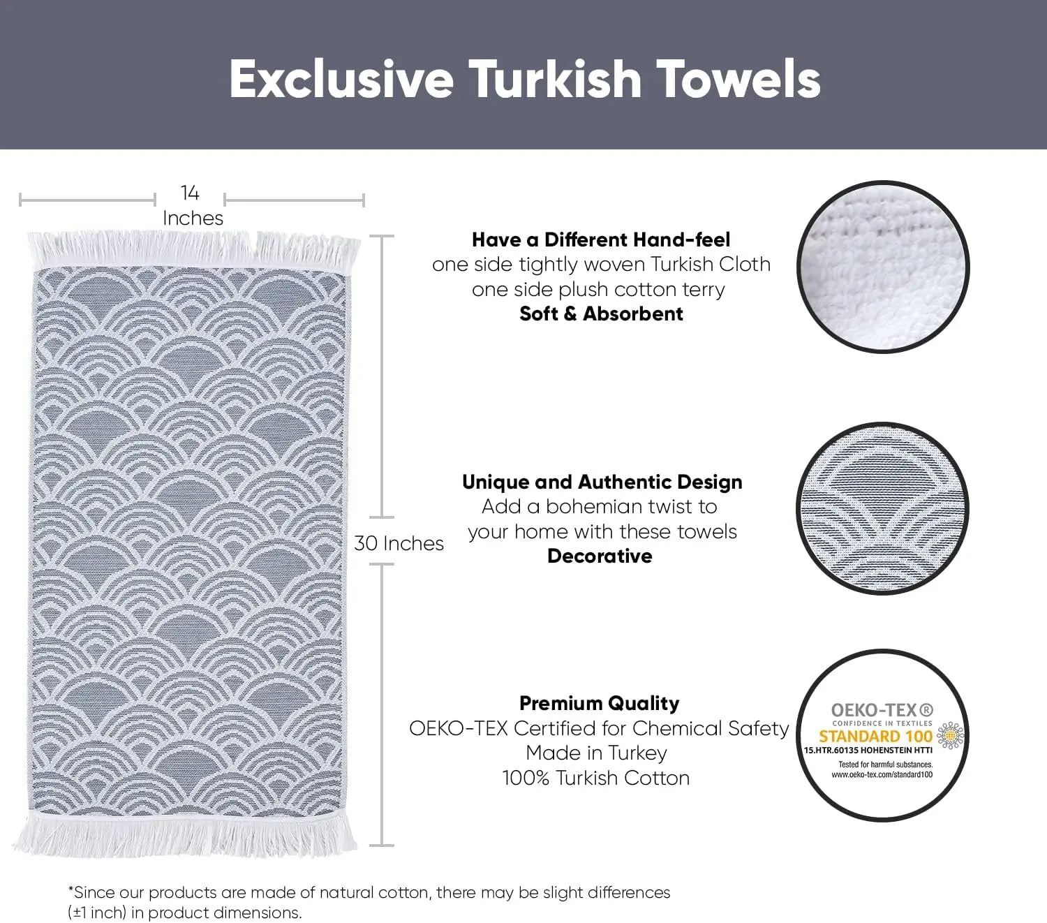 2 100% Cotton Turkish Hand Towels