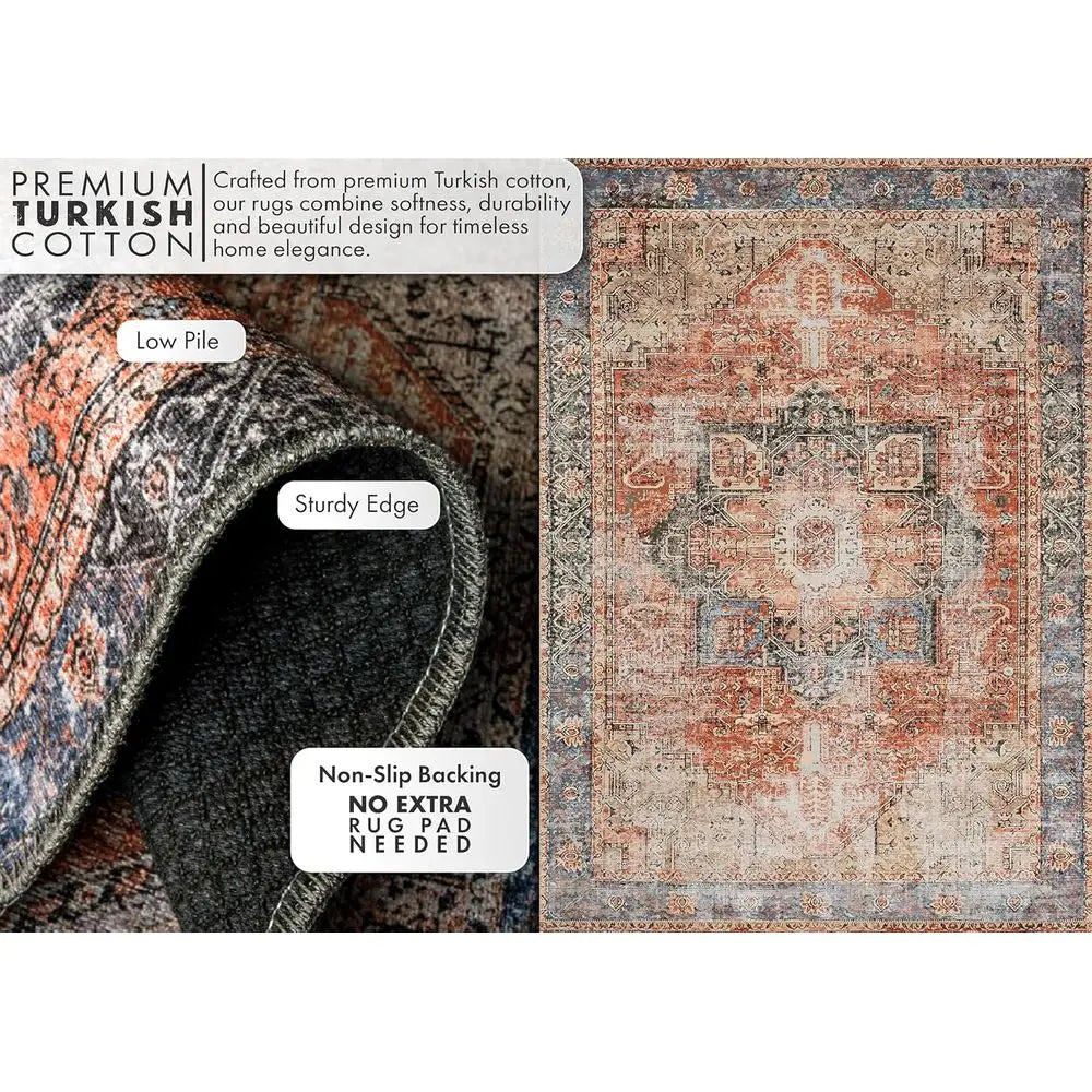 5x7 Turkish Cotton Washable Oriental
