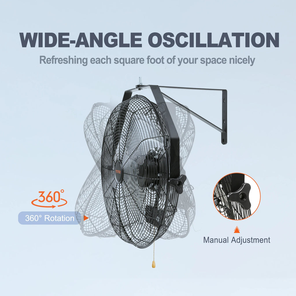 Wall Mount Fan High Velocity Waterproof Oscillating Industrial