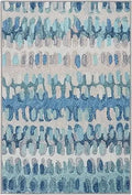 3x5 Washable Geometric Blue