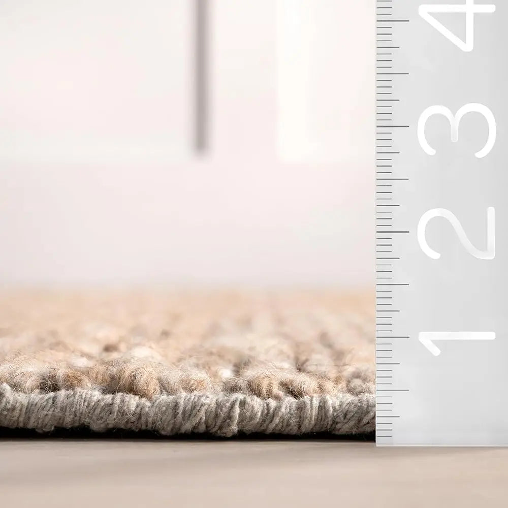 4X6 Wool Handmade Tan Rustic Farmhouse