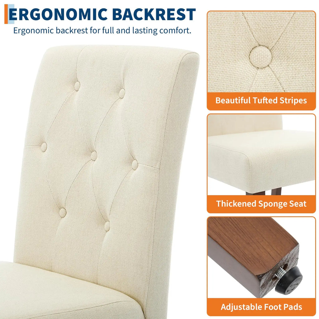 2 Upholstered Parsons w/Nailhead Trim