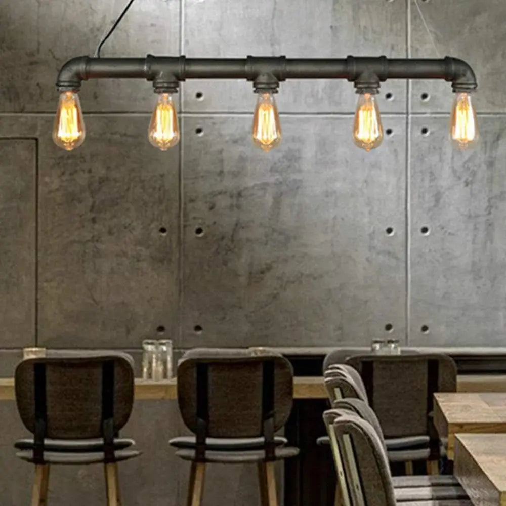 5-Light Industrial Vintage Pipe Lamp