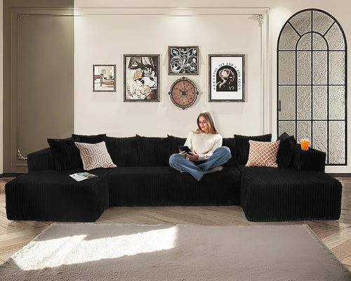 130" U-Shaped Cloud Sofa Bed