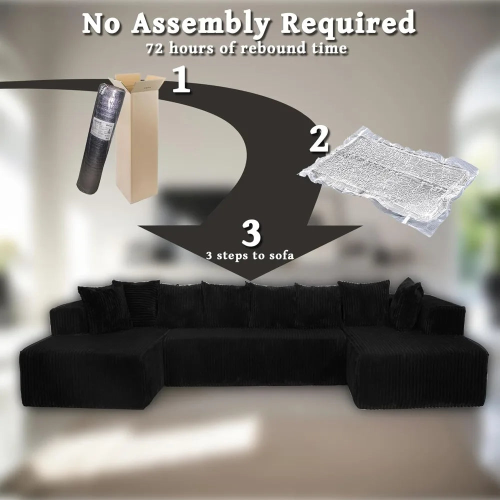 130" U-Shaped Cloud Sofa Bed