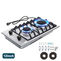 2-Burners 12" Stainless Gas Cooktop