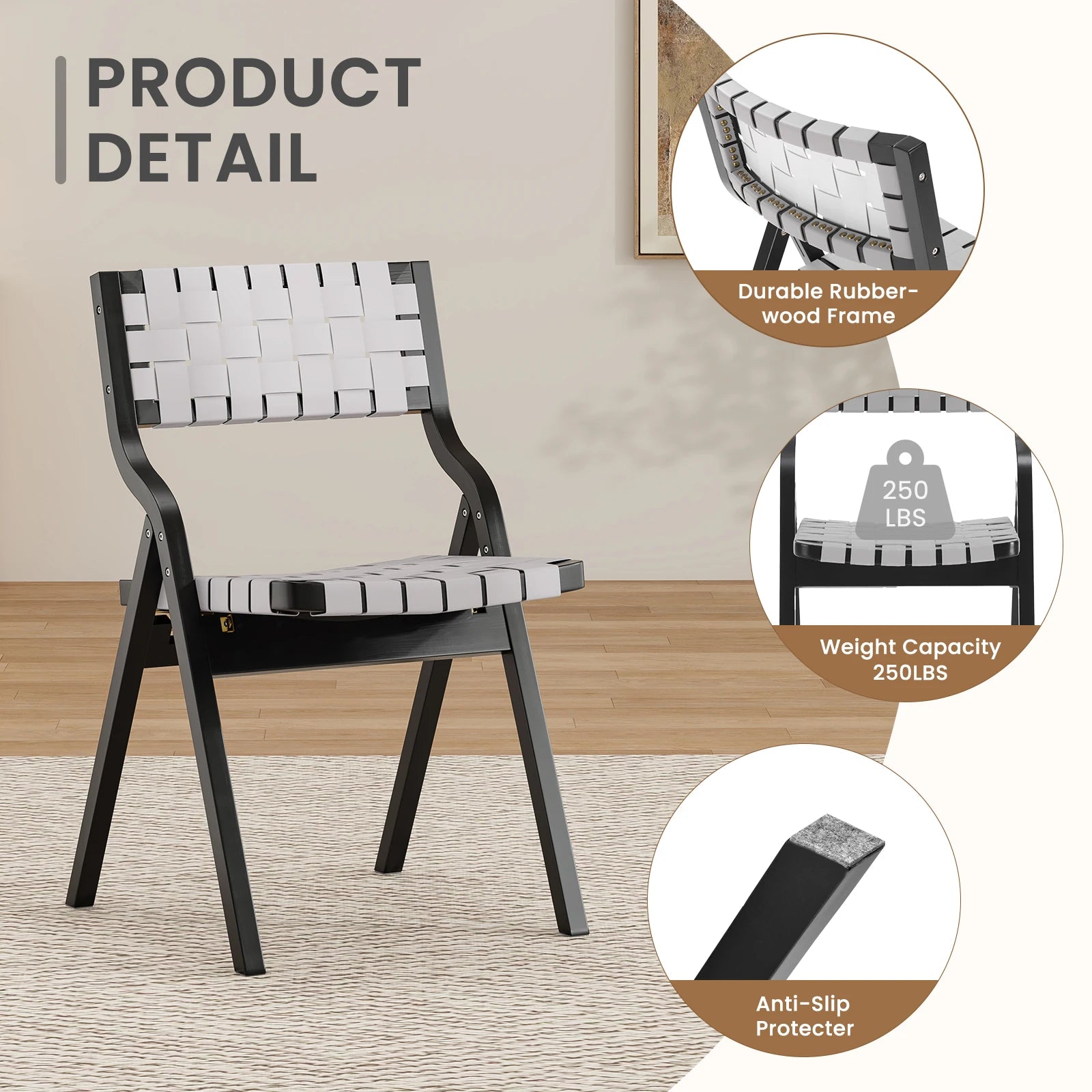 2 Wood Folding Stackable
