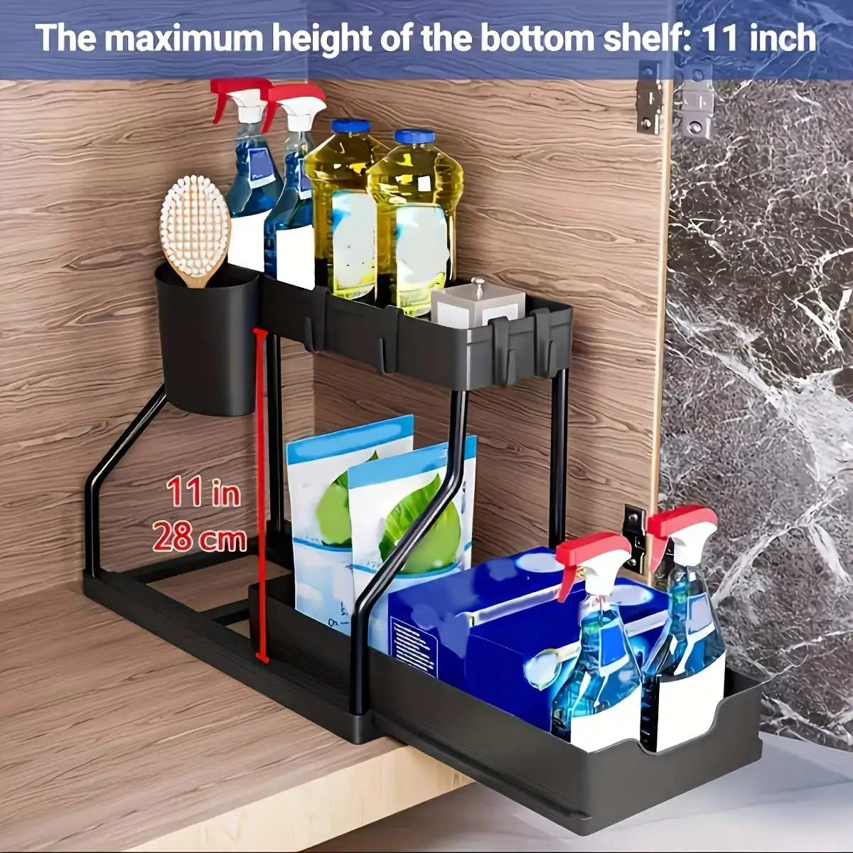 Under Sink Organizer/Pull Out Storage/Large Capacity