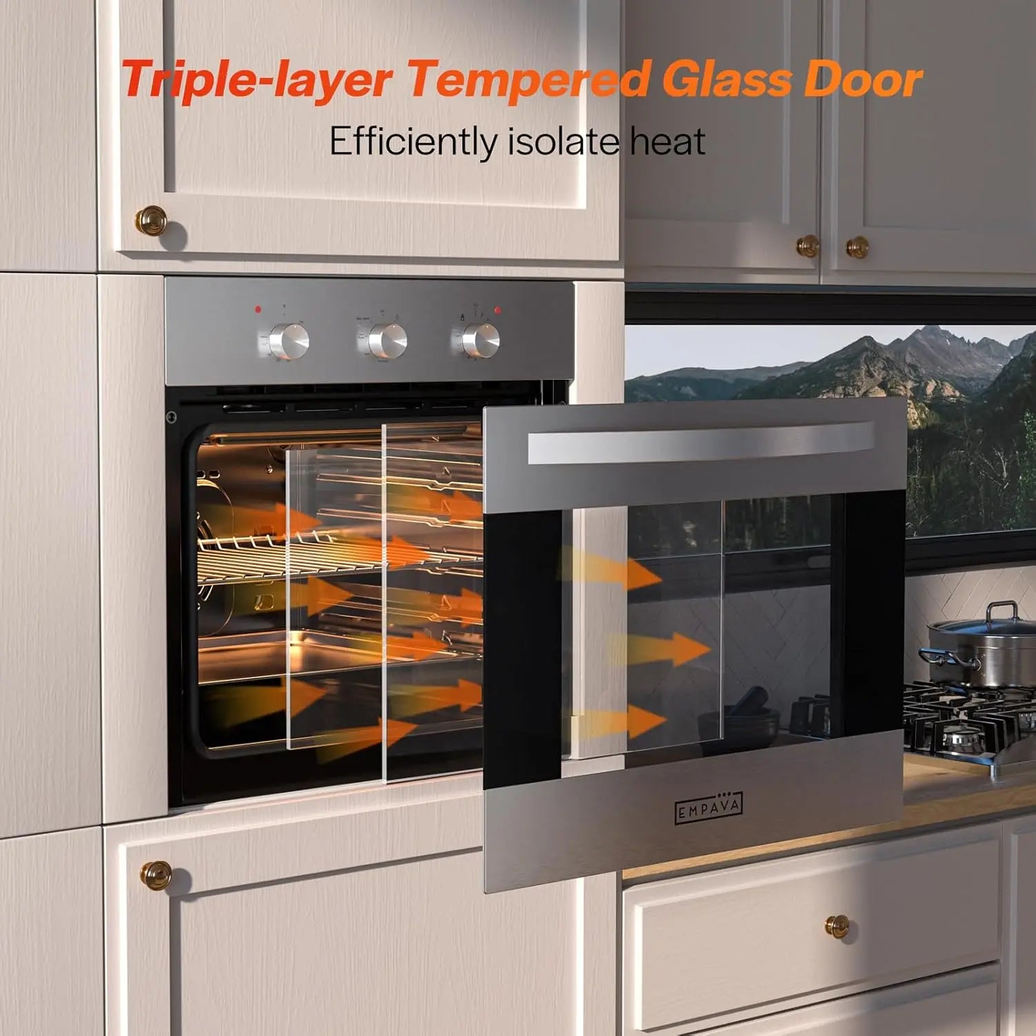 24' Electric Single Wall Oven 6 Cooking Functions