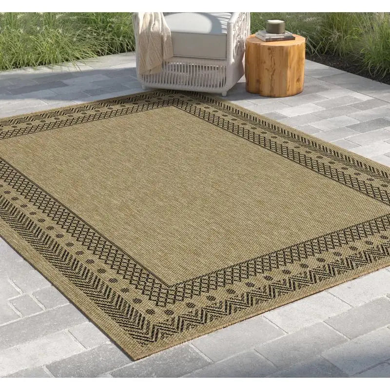 2'7"x7'3" Jute Black Indoor/Outdoor