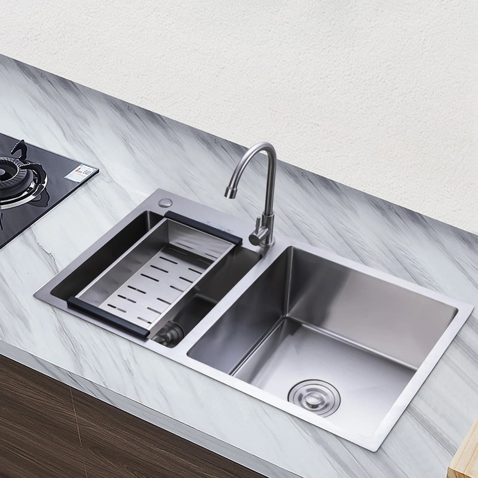 Stainless Double Bowl Anti Corrosion Soundproof