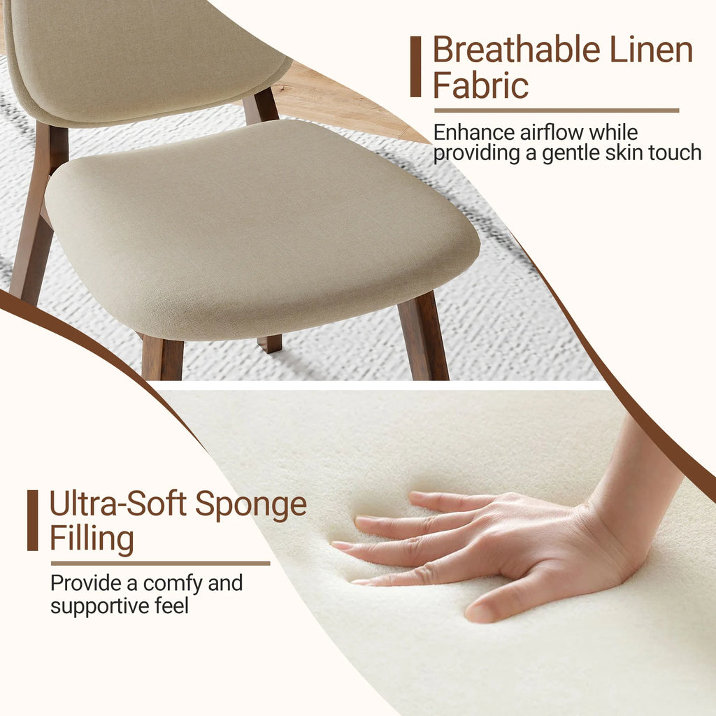 2 Modern Upholstered Backrest Seat