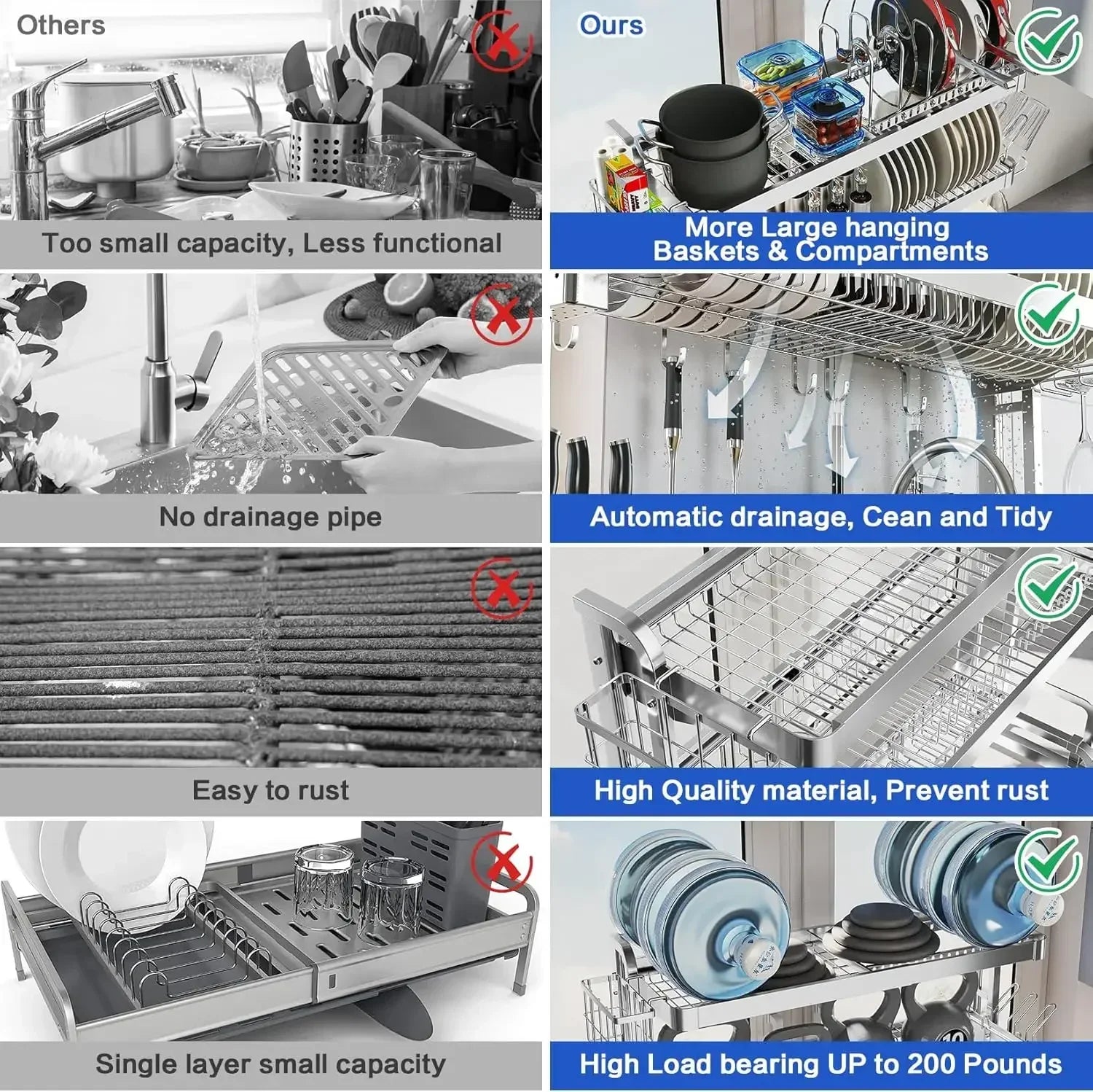 Bestseller Over-The-Sink Dish Rack,3 Tier