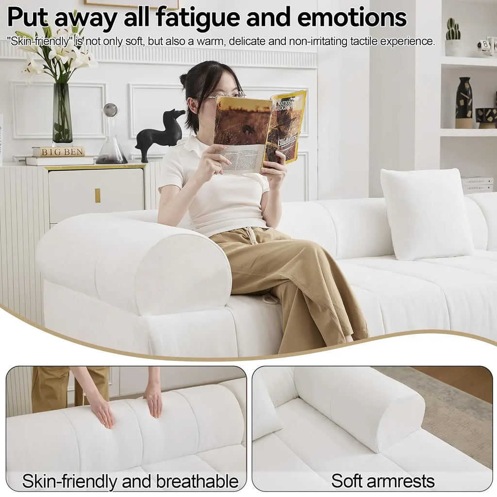 119'' Curved Boneless Sofa