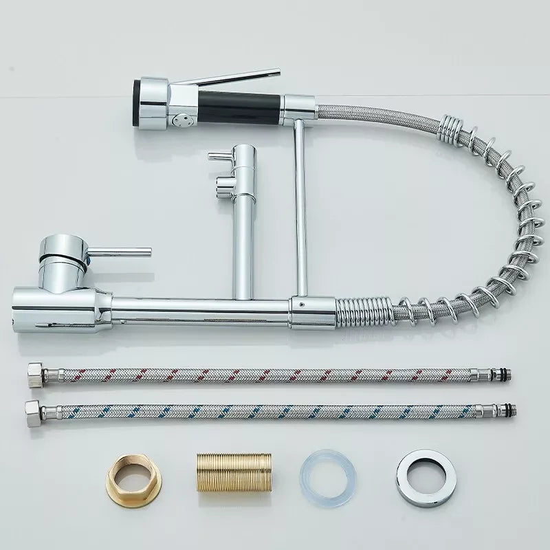 Chrome Brass Pull Down Hot and Cold Water