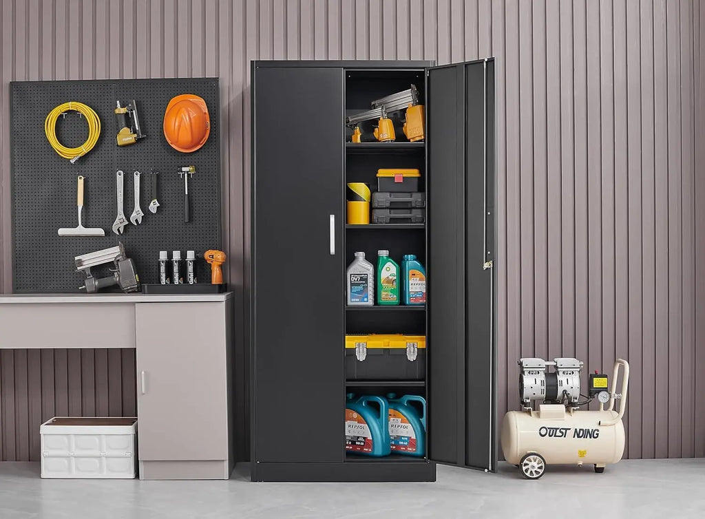 Metal Storage Cabinet with Adjustable Shelves