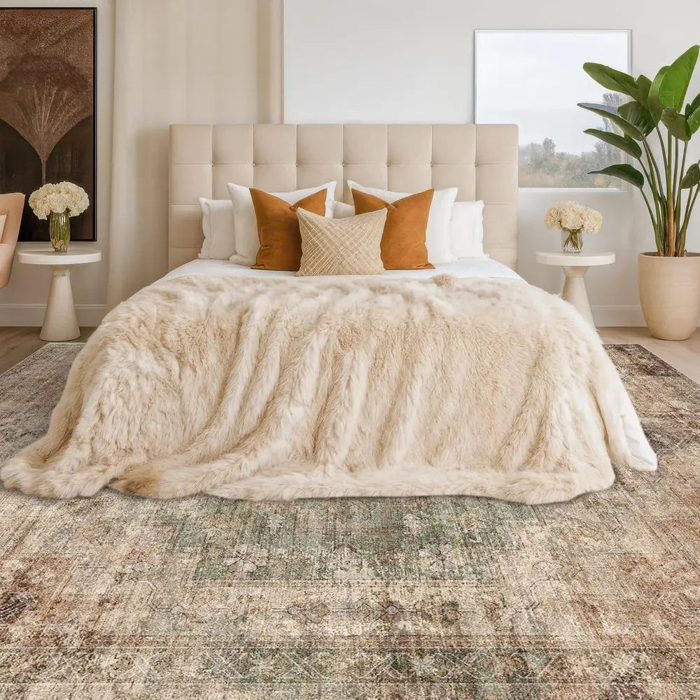 8x10 Brown/Green Washable Soft