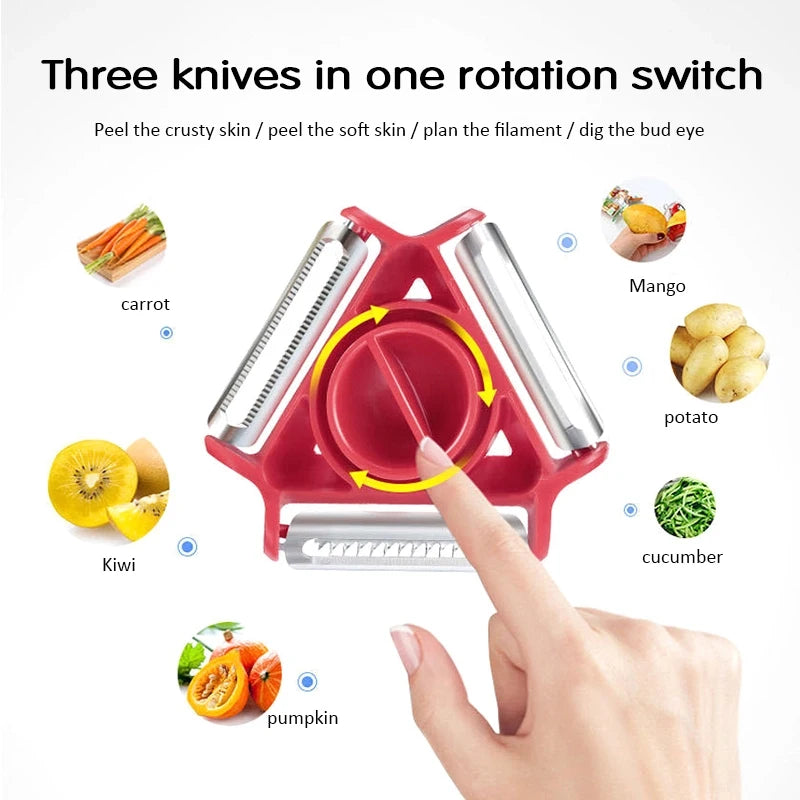 1/3PCS 3in1 Magic Trio Peele/ Slicer/Shredder