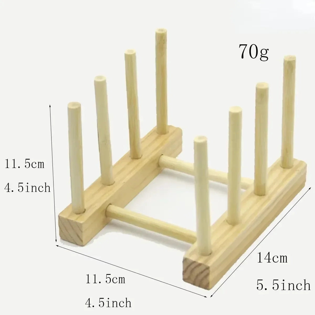 Wooden Dish Drainer Rack Plate Stand