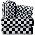 Towels Set of 8, Cute Checkered Towels