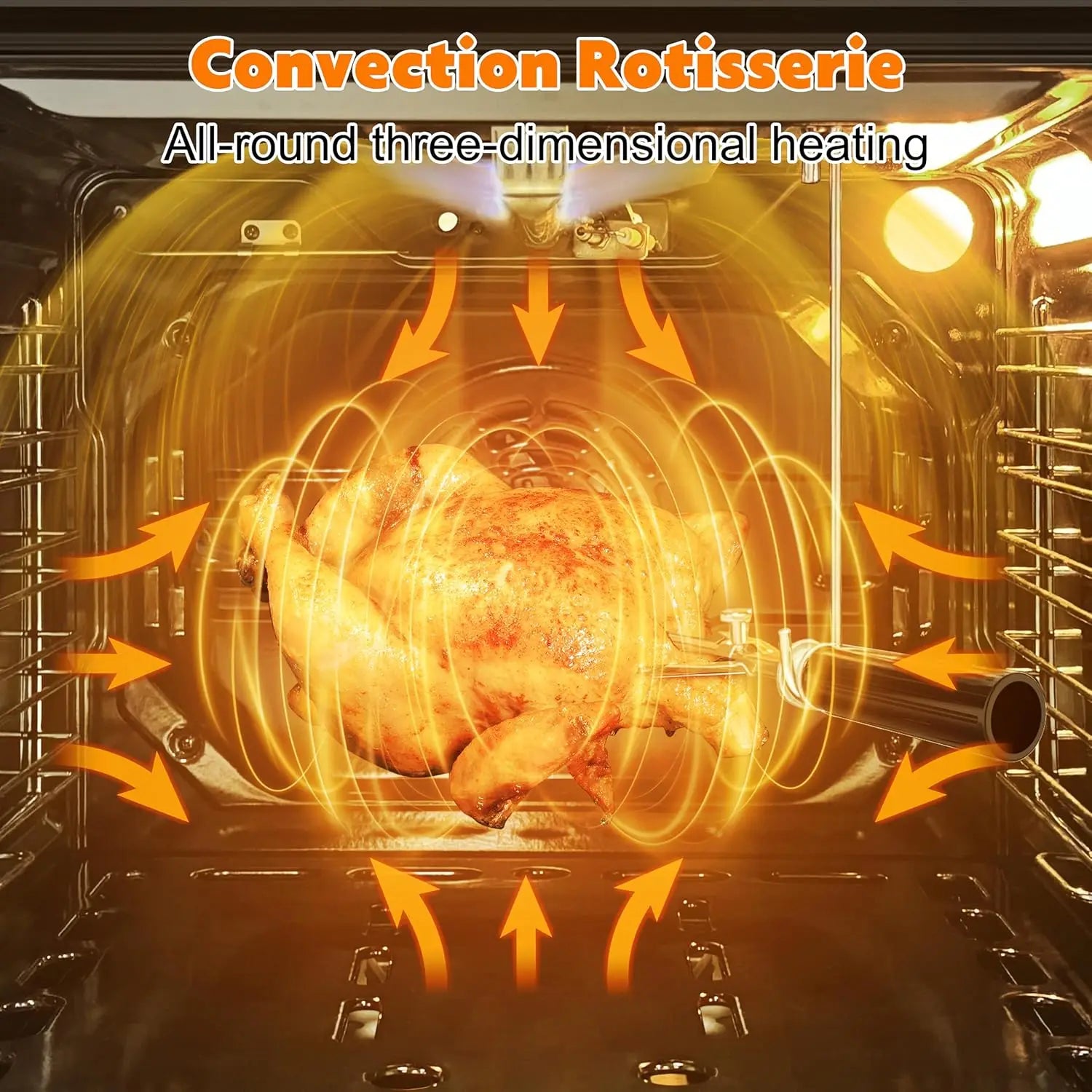 24" Gas Wall Oven, 2.3 CF Natural Gas, Bake Broil Rotisserie