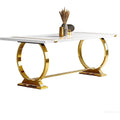 Elegant 80 White & Gold Dining for 6-8