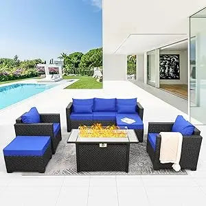 6-Piece Patio Set W/Fire Pit