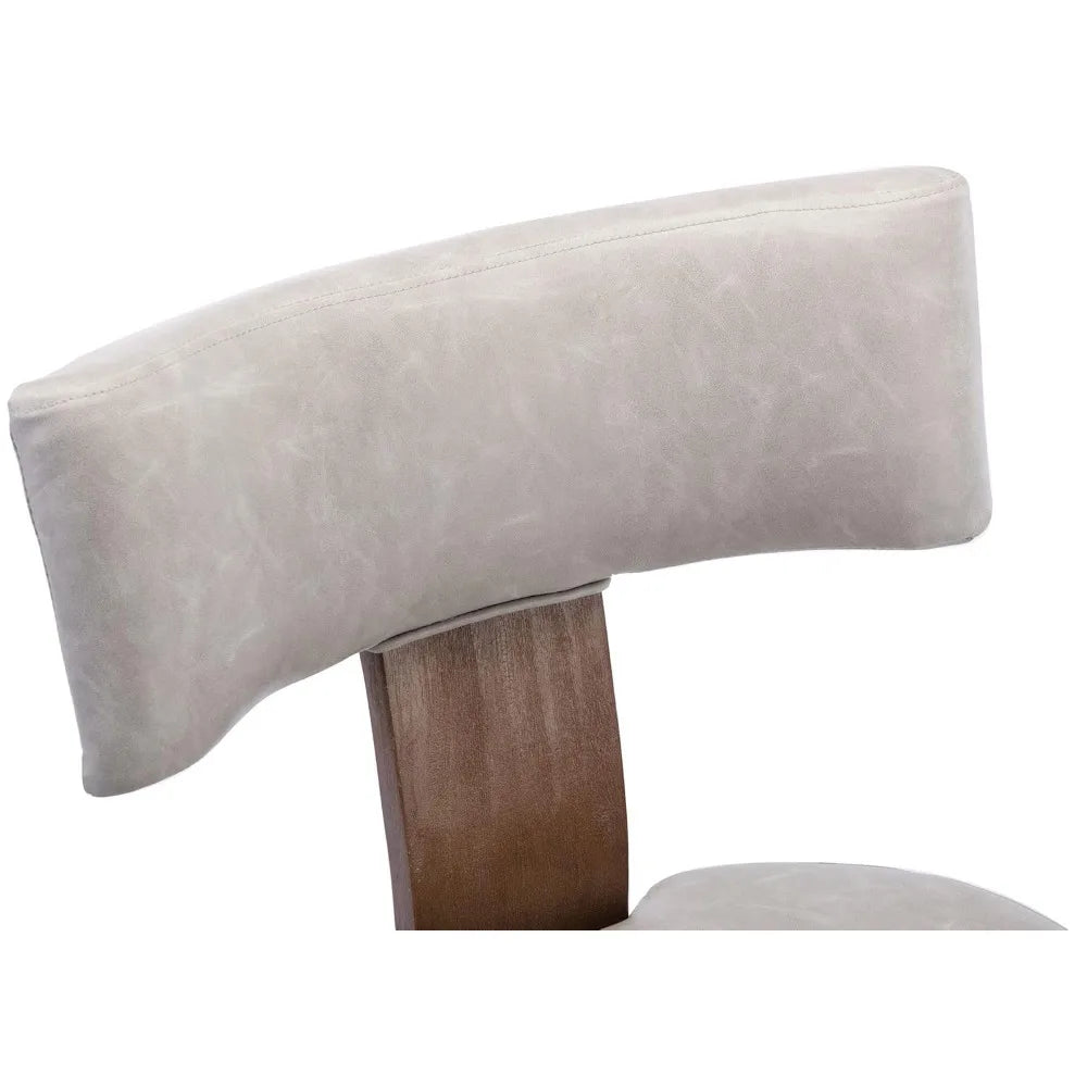 Upholstered PU Leather w/Wood Leg