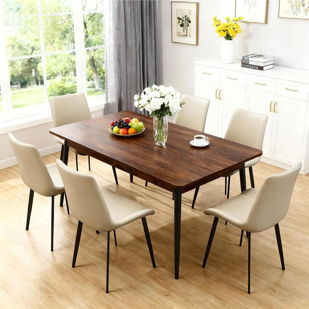 4 Modern PU Leather Upholstered